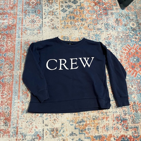 J Crew navy blue cotton vintage-look Crew crewneck sweatshirt - Picture 1 of 8